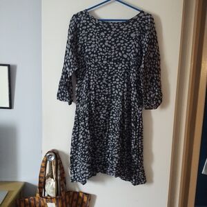 Mes Soeurs Et Moi Black Dress with Light Gray Spot Print